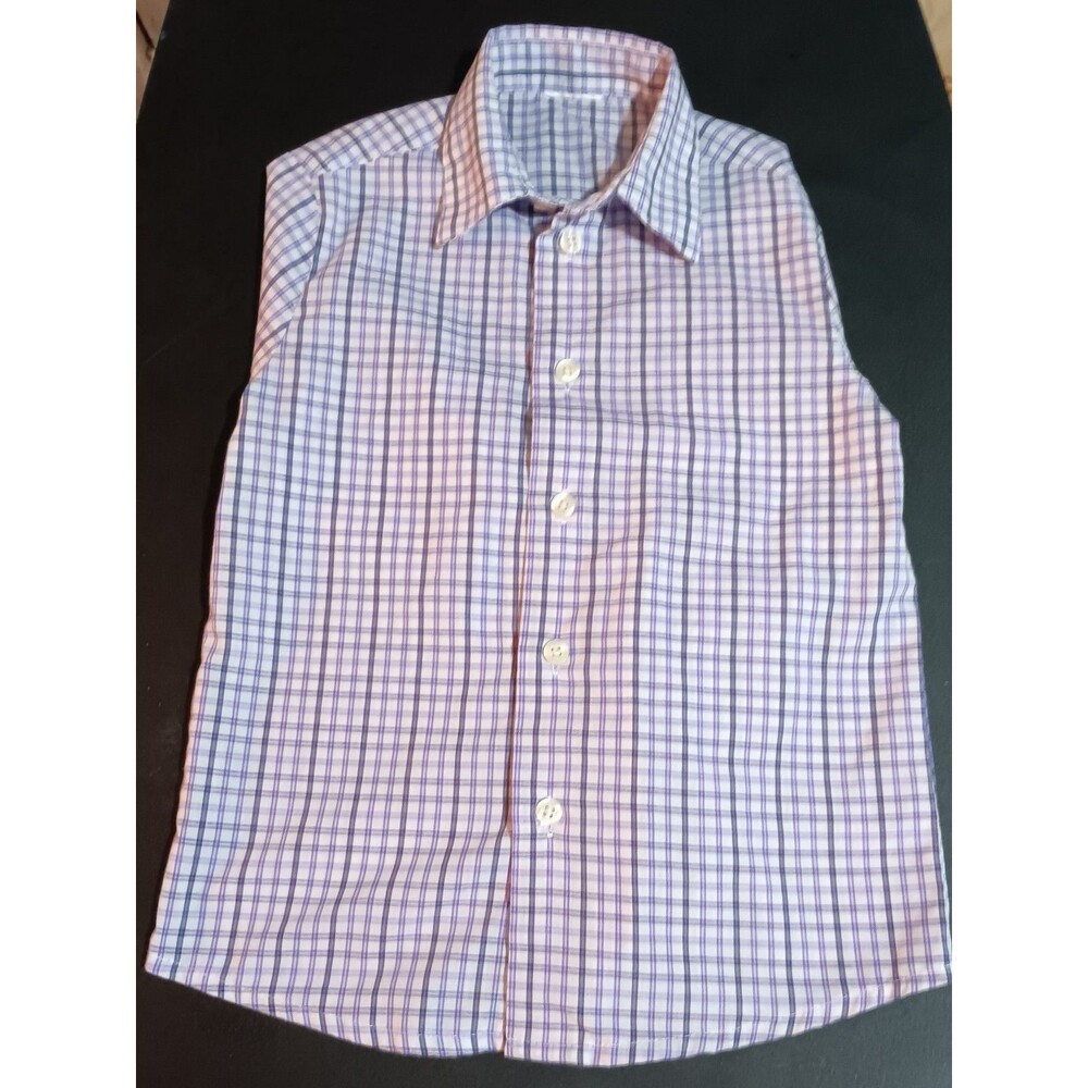 Purple and gray checkered button down